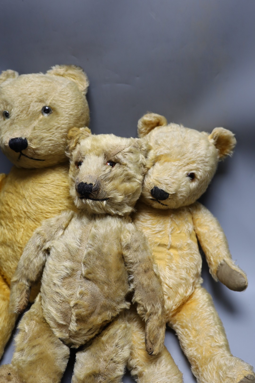 Three British teddy Bears c.1950's including Chiltern Hugmee